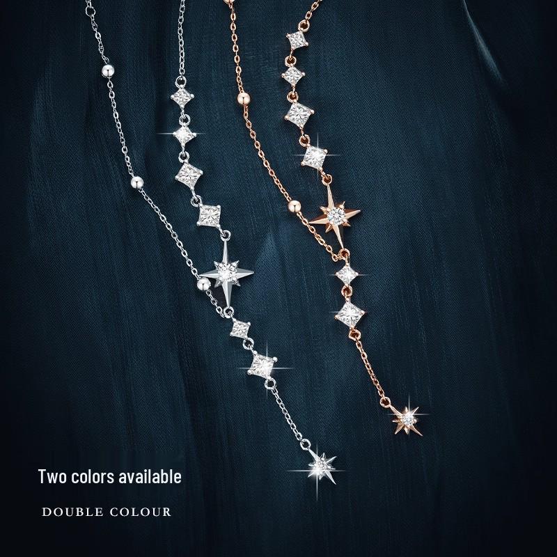 Elegant Sterling Silver Star Necklace for Women - Perfect Anniversary, Birthday, or Valentine's Day Gift