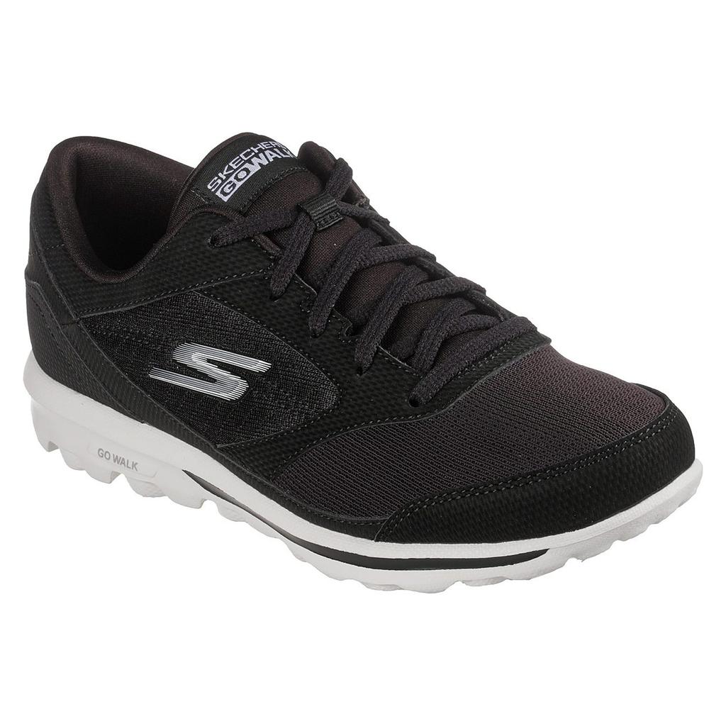 Skechers Go Walk Classic Тканевые Спортивные Амортизирующие Прочные Низкие Повседневные Кроссовки Женские Черный Белый 124462-BKW