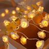 3M 20 LED Simulated White Rose String Light Living Room Bedroom Fairy Light New Year Christmas Valentine's Day Wedding Party Decoration Light