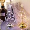 Crystal Christmas Tree Lamp Night Lights Battery Operated Desk Table Lamp Decorative Iron Tree for Living Room Bedroom