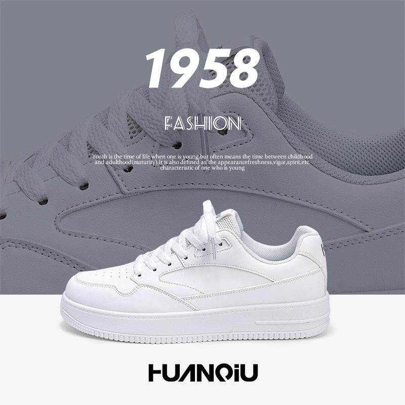 Global Fashion Versatile Board Shoes ZHQ-HY891 Spring Men's Breathable Lightweight Shoes Men's Thick-soled Height-increasing White Shoes