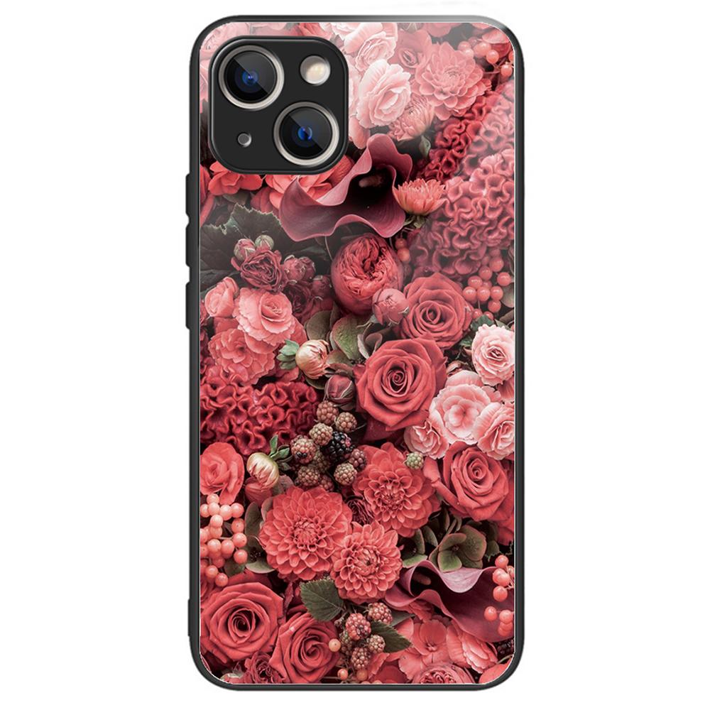 Tempered Glass+TPU Case for iPhone 15 Phone Cover Pattern Printing