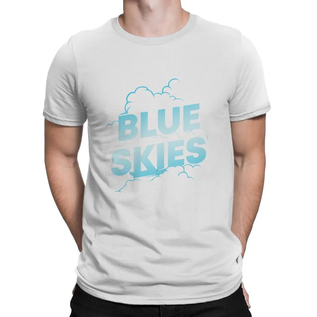 Blue Skies Men's T Shirt Tim Timebomb Funny Tee Shirt Short Sleeve Crewneck T-Shirt Cotton Gift Idea Clothes