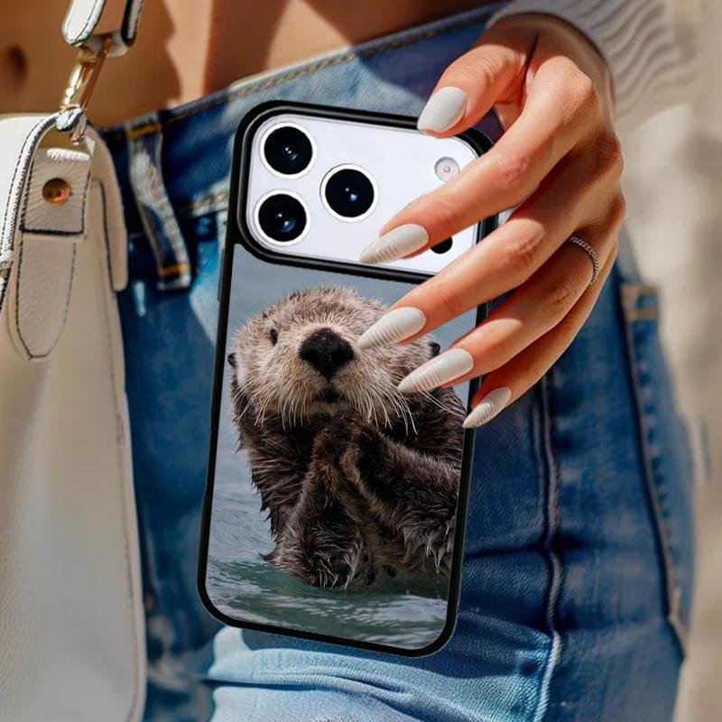 Чехол для телефона с животным Морская выдра Для iPhone 17 Air 14 15 13 12 Max Чехол Для Apple 16e 11 Pro Max Plus Coque