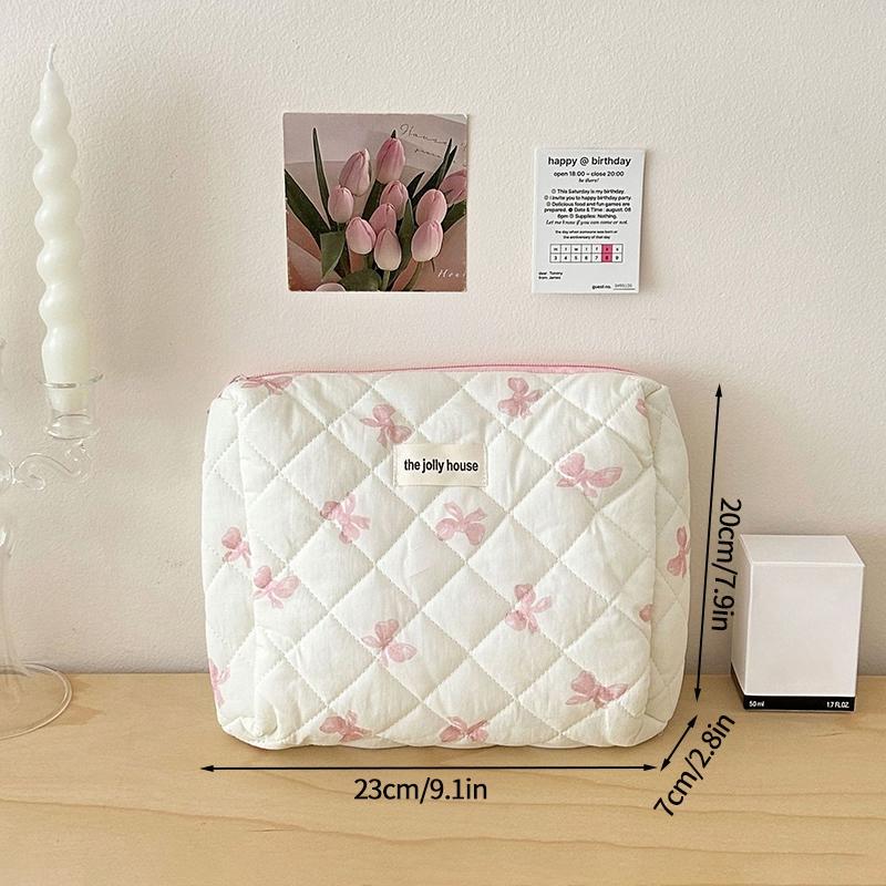 Косметички с цветочным принтом, дорожная косметичка для девочек, косметичка-органайзер, косметичка, стеганая сумка на молнии