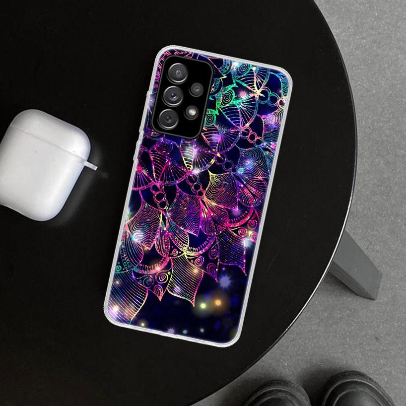 Мандала Подсолнух Мандала Чехол для телефона для Samsung Galaxy A12 A22 A32 A52 A72 A02S A51 A50S A31 A20S A10S Note 20 Ultra 10 P