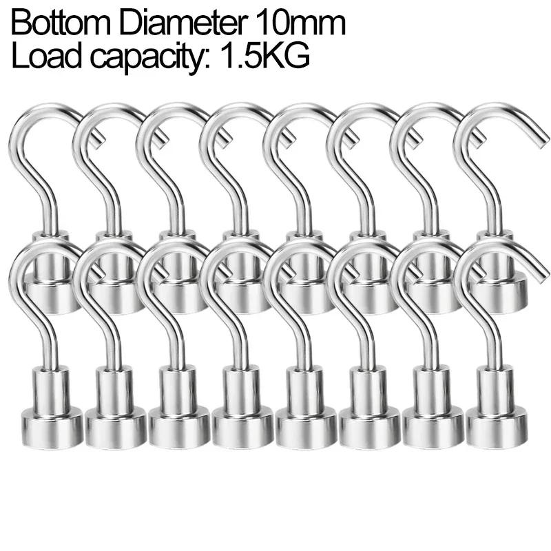 20/1 шт. Металлические прочные магнитные крючки, настенные, сверхпрочные, магнитные крючки, вешалка для ключей, пальто, дома, кухни, ванной, хранения