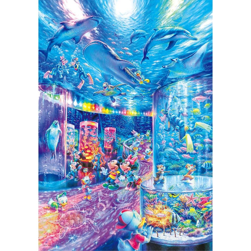 Головоломка Tenyo Disney Night Aquarium, 1000 деталей, светится в темноте, с клеем и шпателем 51x73,5 см