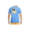 Logo Print Short Sleeve Crew Neck T-Shirt Men Tops Blue DM6260-435