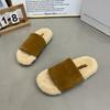 Fashion Flats Women Slippers Fur New Casual Shoes Suede 2025 Winter Open Toe Sandals Cozy Walking Slingback Woman Flip Flops Zapatos