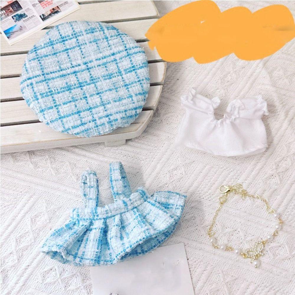 Cute Doll Lovely Clothes With Beret Hat Accessories 2 Colors Princess Dress Accessories 10cm Cotton Doll/EXO Idol Dolls