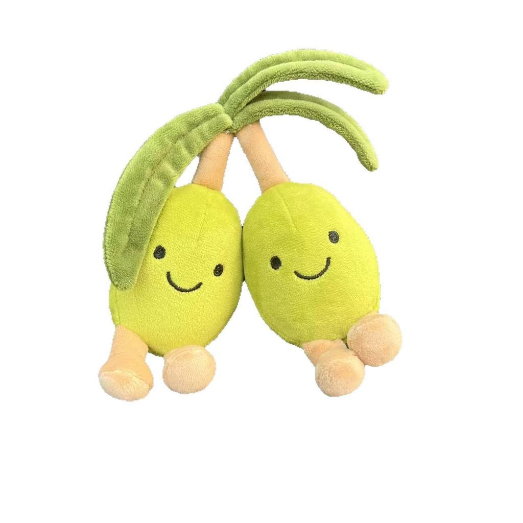 Cute Green Olive Plush Doll Fruit Doll Bag Keychain Pendant