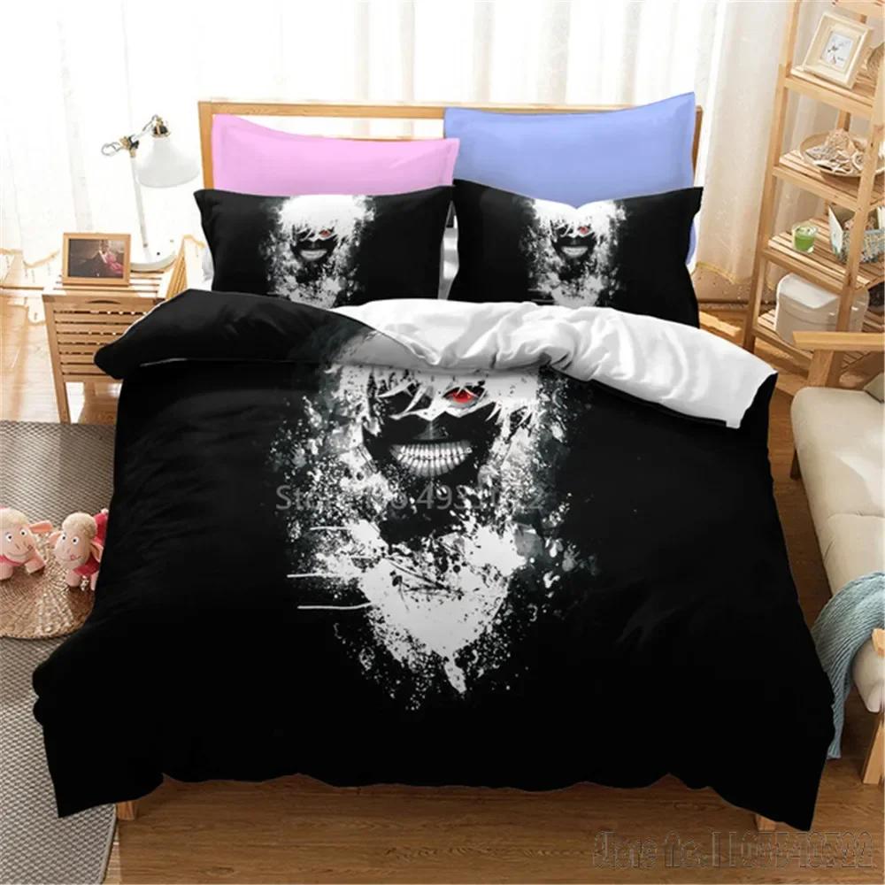 Admire 3D Tokyo Ghoul Cartoon Duvet Cover Set HD Comforter Cover for Kids Постельные принадлежности Постельное белье Декор для спальни