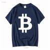 Футболка с логотипом Bitcoin с длинным или коротким рукавом винтажная стирка мужская дышащая эластичная универсальная повседневная с небольшим принтом