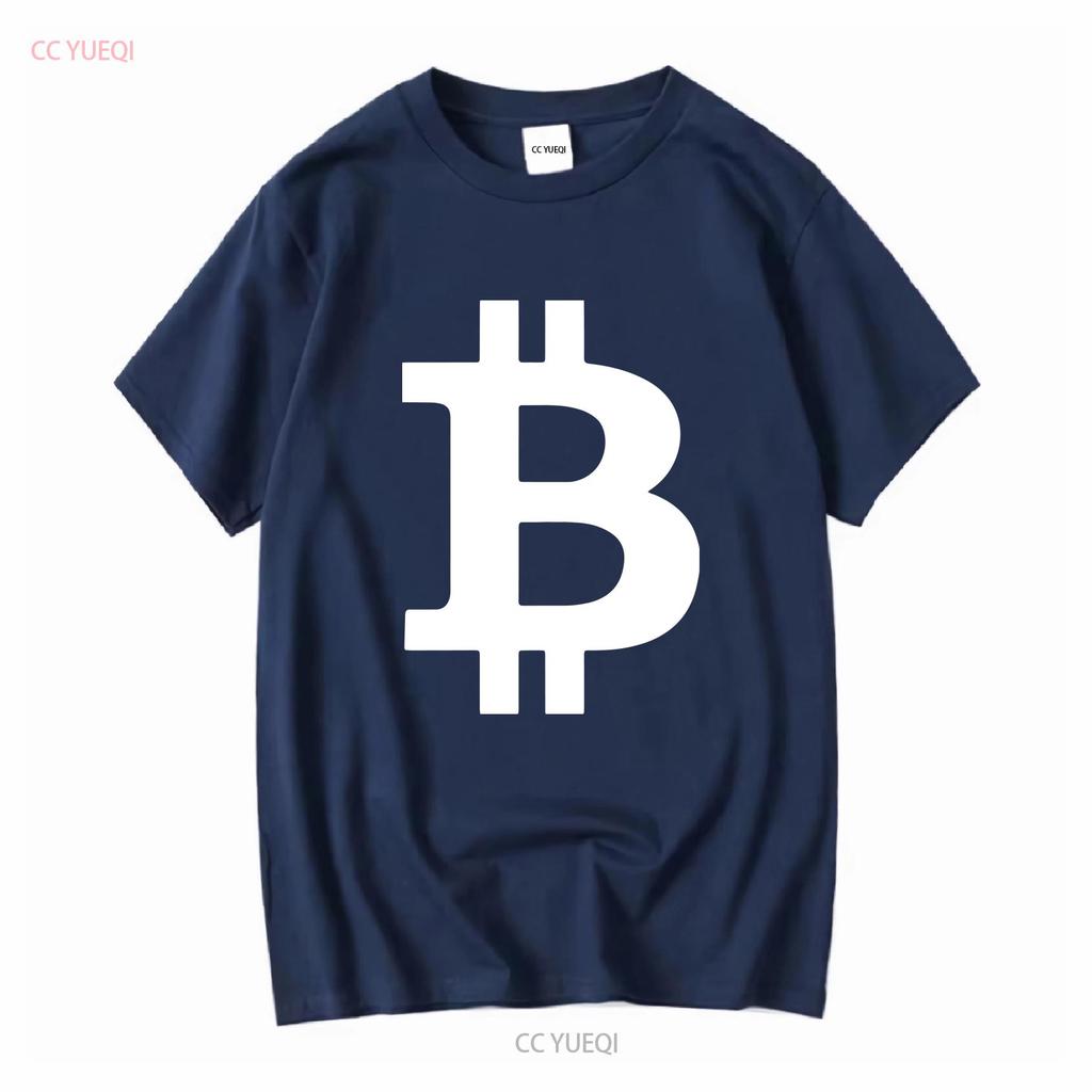 Футболка с логотипом Bitcoin с длинным или коротким рукавом винтажная стирка мужская дышащая эластичная универсальная повседневная с небольшим принтом