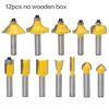 12pcs Corner Round Over Router Bit with Bearing for Wood Woodworking Tool Tungsten Carbide Milling Cutter