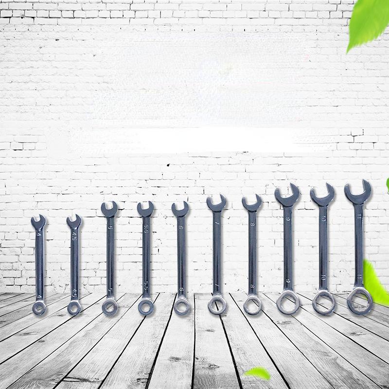 Allsome 10pcs Mini Spanner Wrenches Set Hand Tool Key Ring Spanner Explosion-proof Pocket British/Metric Type Wrenches