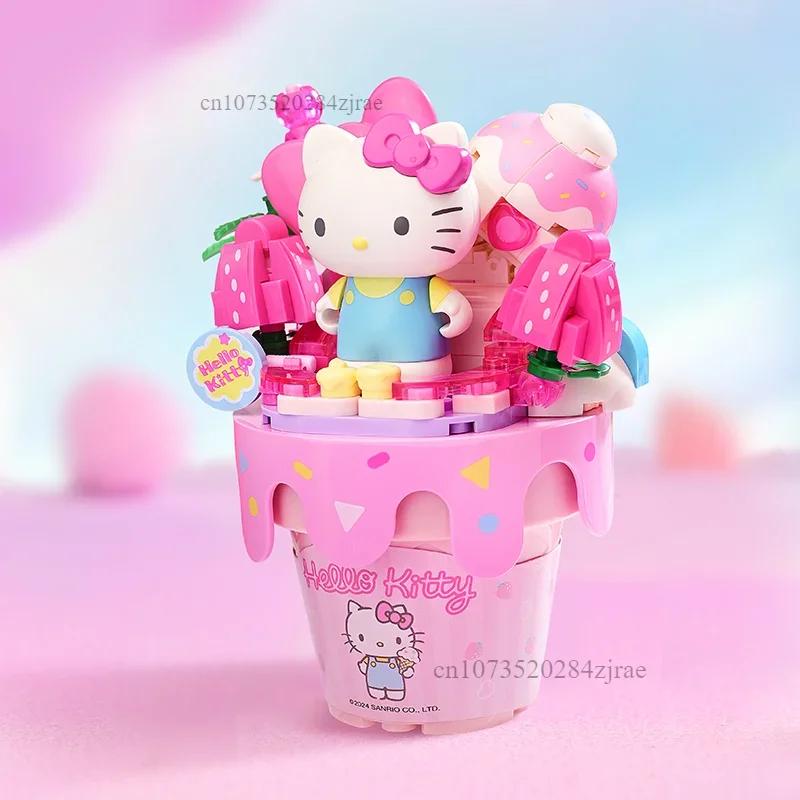 Новые конструкторы Keeppley Sanrio Хелло Китти Куроми Почакко Синнаморолл Мороженое Сборная модель Игрушка Украшения Подарок
