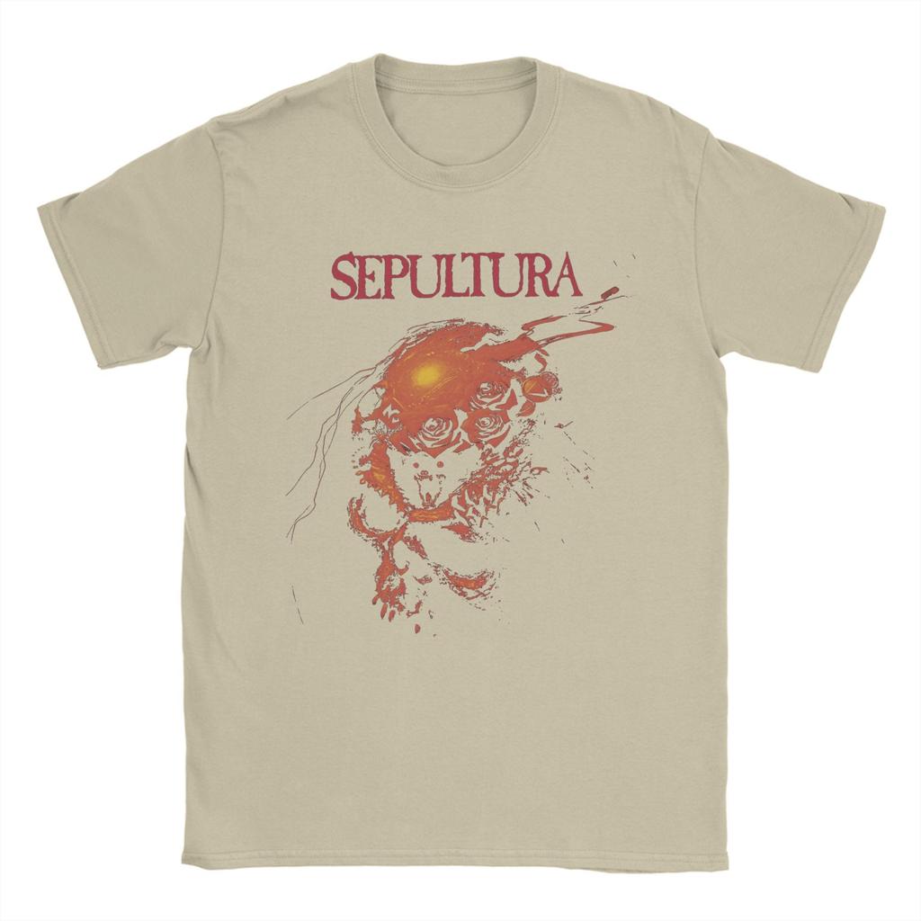 Мужская футболка Sepultura Череп Смешная 100% хлопок Футболка с коротким рукавом Футболка Круглый вырез Одежда Новое поступление