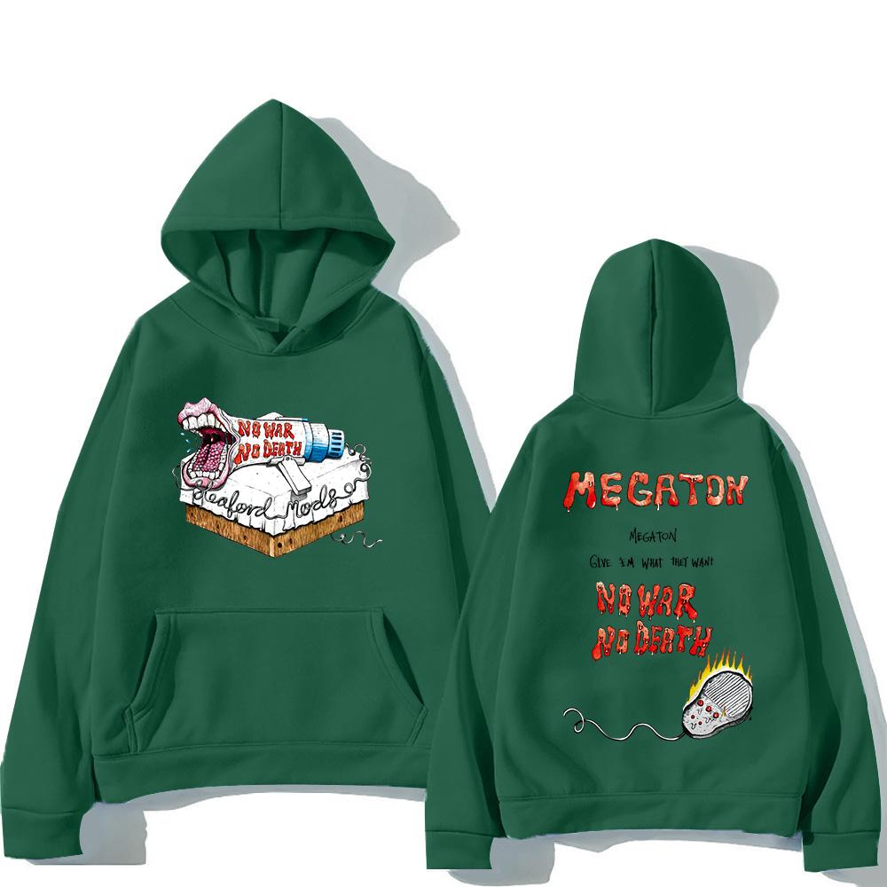 Мужская одежда Sleaford Mods Мегатон Толстовка Нет Войны Нет Смерти Принт Буквами Пуловеры Панк Винтаж для Женщин Мужчин Свитшот