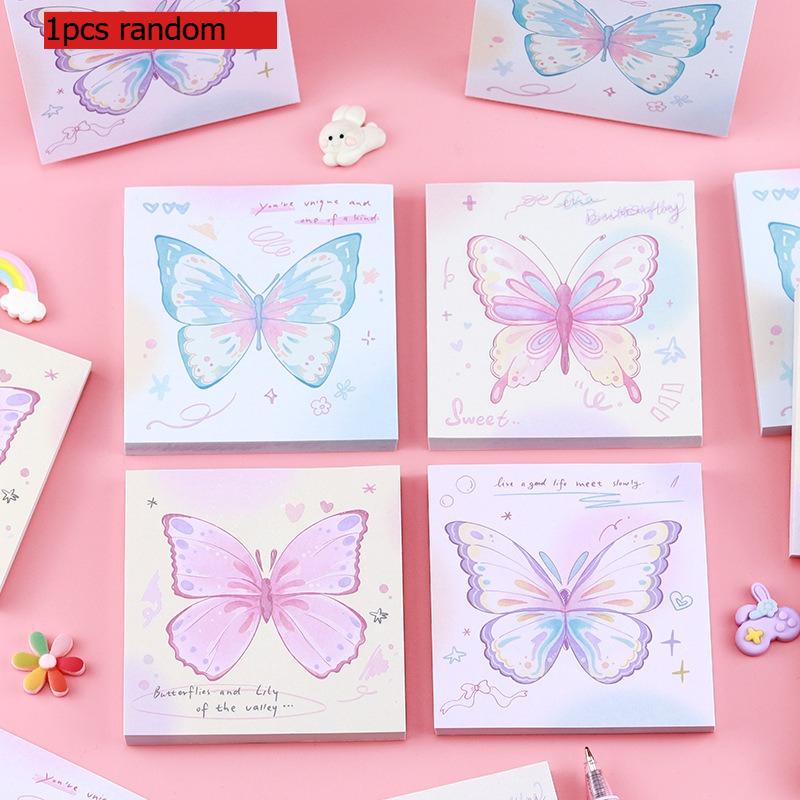 Butterfly Gift Effect Note Memo Pad Korean Simple Decorative Office School Supplies Kawaii Stationery Notebooks Writing Pads