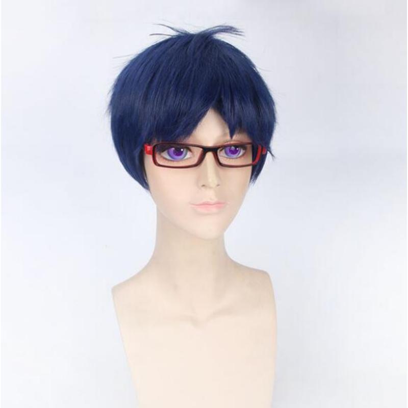 Короткий парик 30 см в стиле аниме бесплатно! Рюгазаки Рей Косплей Костюм термостойкие синтетические волосы для мужчин и женщин парики ( Без очков )