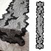 Halloween Table Runner 13x68inch Black Polyester Waterproof Decoration with Spider Web and Bat Design for Dinner Party