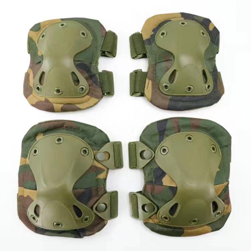 4Pcs/Set Elbow Knee Pads Outdoor Tactical Protective Gear Sports Cycling Hiking Safety Knee Brace Men CS Hunting Knee Support