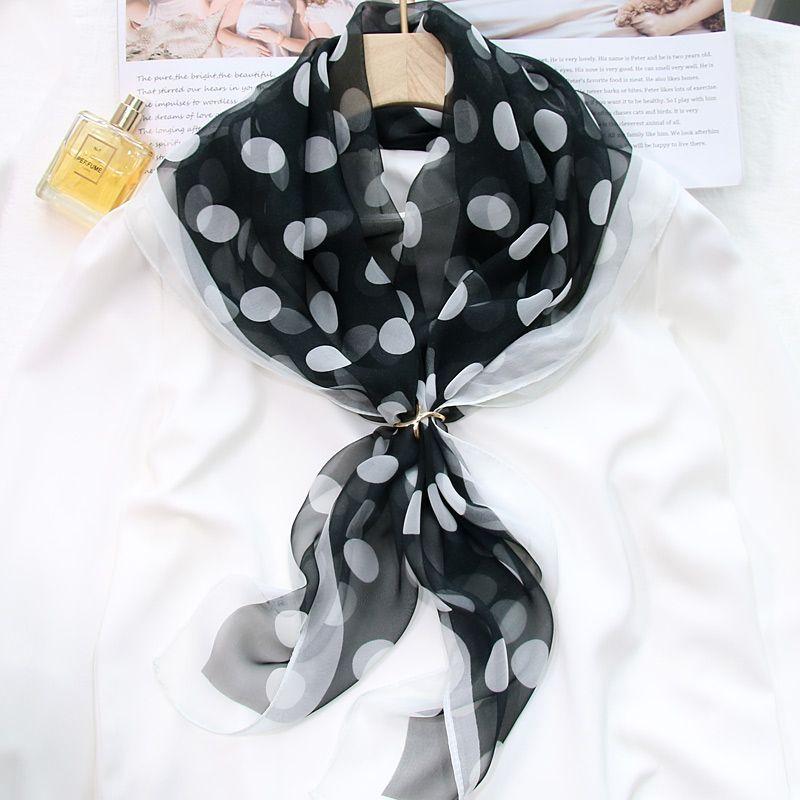 Summer Scarf, Women's Gift, Small Scarf, Polka Dot Versatile Scarf, Sunscreen Thin Scarf