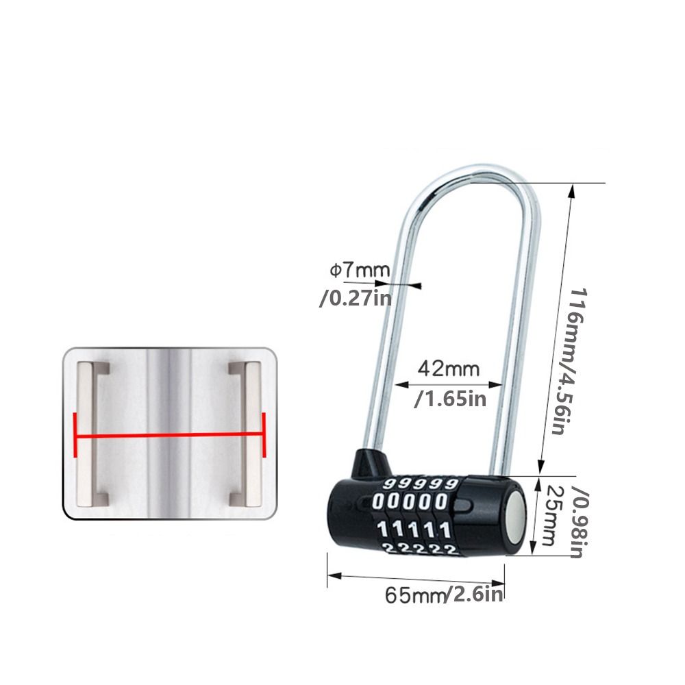Safely Gym Door Lock 5 Digit Combination Padlock Portable Code Lock Travel Abroad