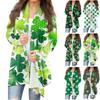 Женская повседневная одежда с длинными рукавами St. Женский кардиган с принтом ко Дню Святого Патрика и верхнее пальто