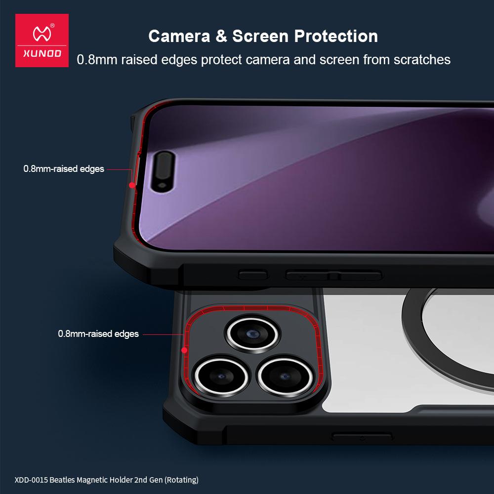 XUNDD Для iPhone 17 Pro Max iPhone 17 Air Чехол Подушка Безопасности Ударопрочный Защитный Чехол Роскошная Крышка для Телефона С Поворотным Магнитным Держателем-Подставкой