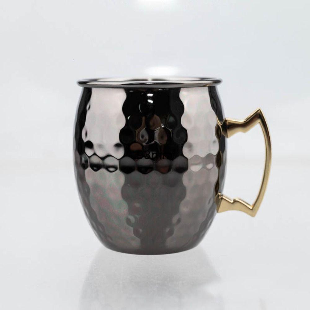 500ml Pure Copper Cup Moscow Mule Handcrafted Mug Cup Hammered Thickened Drum Cup Mules Cocktails Coffee Beer