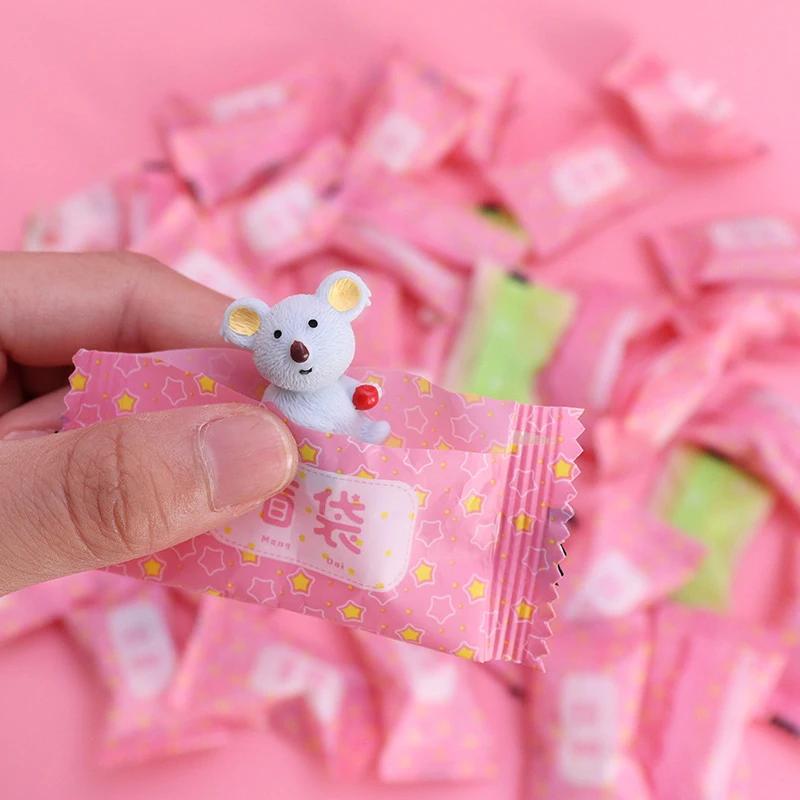 10PCS Cute Mini Simulation Animal Food Bottles Toys Action Surprise Tide Play Figures Fake Candy Guess Blind Bag For Kids Gifts