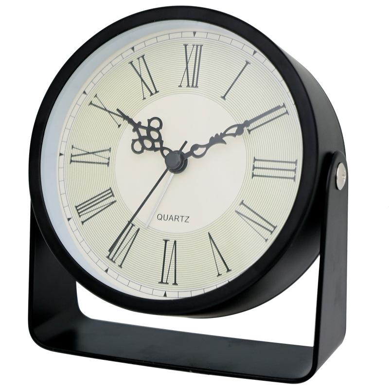 4,5-дюймовый аналоговый будильник, бесшумные не тикающие маленькие вращающиеся металлические настольные часы с подсветкой