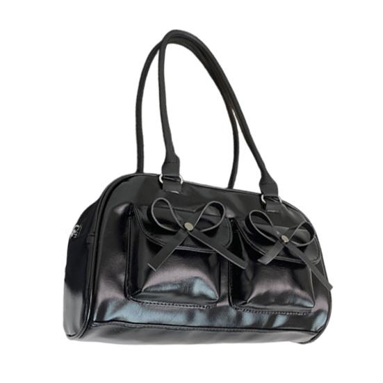 Женская сумка-тоут из искусственной кожи, наплечная сумка с милыми бантиками, водонепроницаемая повседневная сумка для поездок на работу, прогулок по улице, ежедневных дел