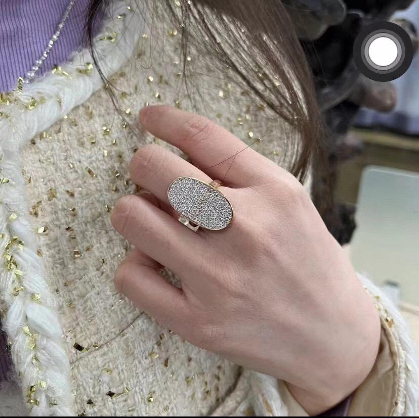 Новый Горячий Бренд Винтажные Кольца с Полной Бриллиантовой Инкрустацией для Женщин Роскошные Ювелирные Изделия для Женщин Дизайнерские Кольца Модные Кольца из Чистого Серебра 925 пробы Круглые Кольца