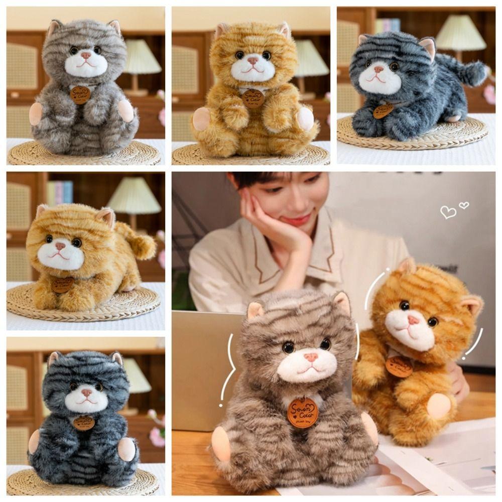 Stuffed Doll Simulation Cat Plush Toys Fluffy Animal Cartoon Kitty Dolls Car Decor