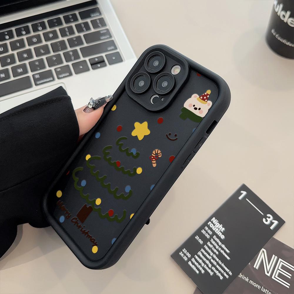 Рождественский чехол для iPhone 11 13 12 14 15 16 Pro Max XR XS Samsung A15 A55 A05 Redmi 12 13C OPPO A16 A18 Reno 11 Vivo Y17S Y12 infinix note 40