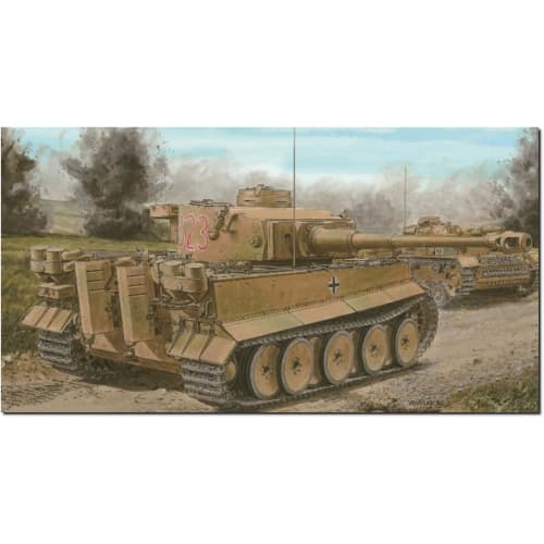 Platz Dragon 1/35 WWII Немецкий Тигр I, Очень Ранний Выпуск, Операция Охсенкопф, 1943, Делюкс Набор Пластиковой Модели с Волшебными Траками и Алюминиевым Орудием