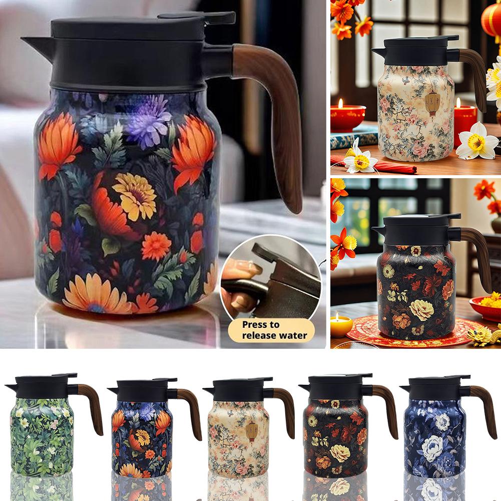 Кофейник большой емкости из стали 316 объемом 1000 мл с термическим разделением, простой, изысканный, I0A4