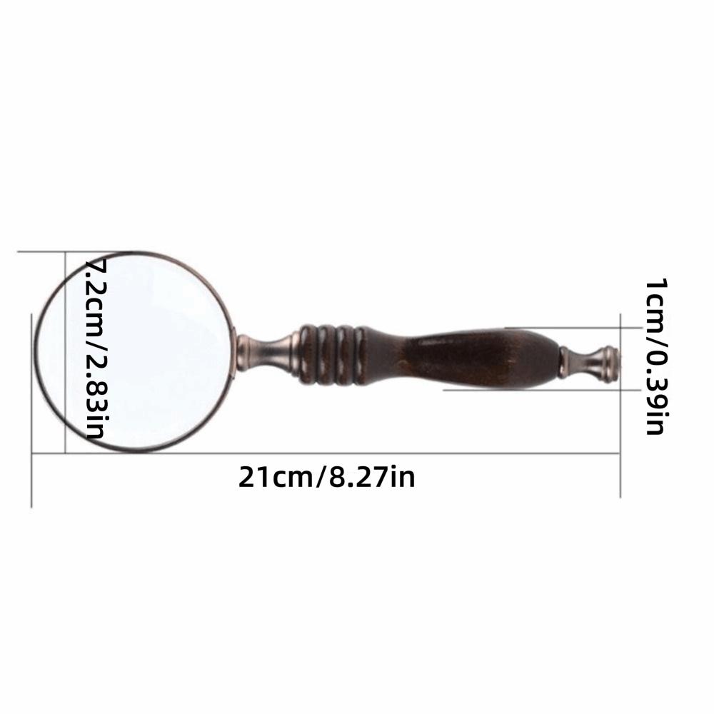 10X Reading Magnifying Glass Antique Metal Old Magnifying Loupe  For Crossword Puzzle