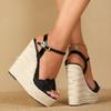 Women's Platform Sandals Simple Slope Heel Waterproof Table Car Sandals 15cm LFD-10368-A60