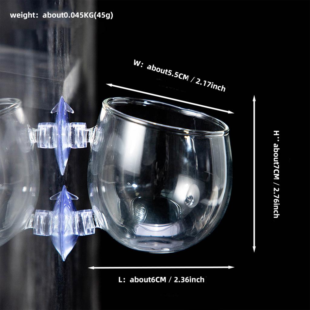 Aquarium Plant Cup Glass Plant Holder for Fishtanks with Suction Cups for Hydroponic Plants and Fishtanks Landscaping