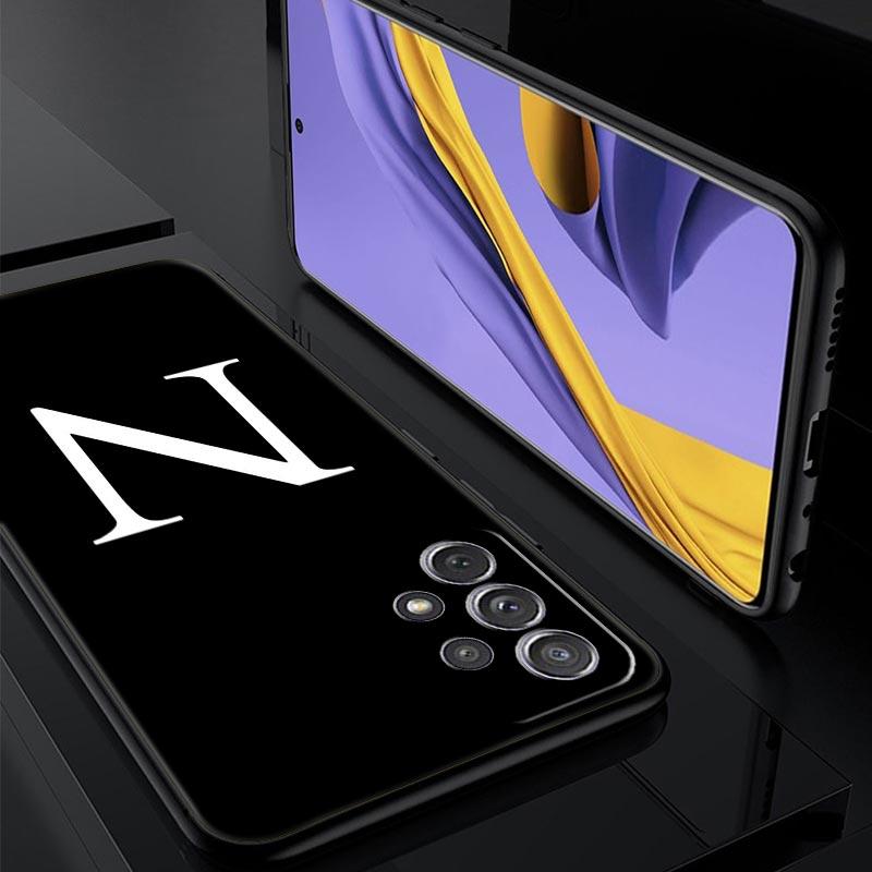 Чехол для телефона с начальной буквой A Z для Samsung Galaxy A17 A07 A55 A35 A25 A15 A05 A33 A31 A23 A21s A13 A41 A73 A53 A51 A71 A03