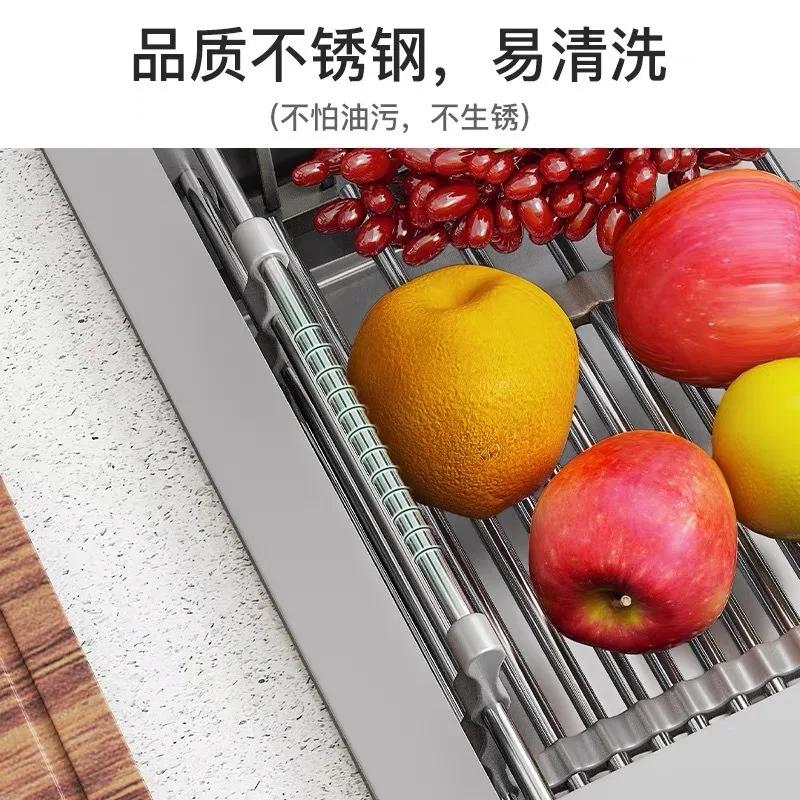 Сливная полка для кухонной раковины, складная корзина для посуды из нержавеющей стали для мытья посуды