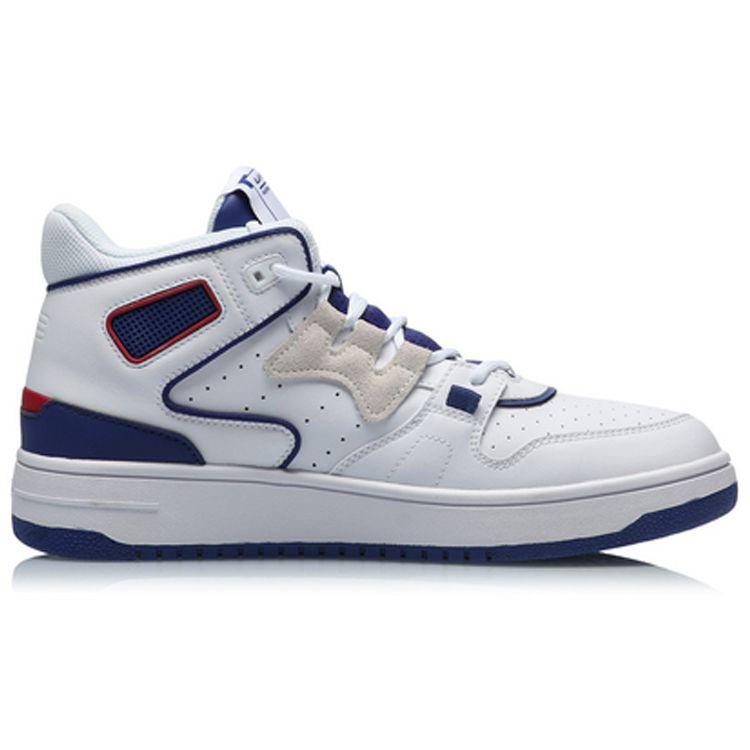 Баскетбольные кроссовки Li Ning Attack 2020, противоскользящие, прочные, среднего размера, в стиле ретро, мужские кроссовки, белые, синие, AGBQ111-3