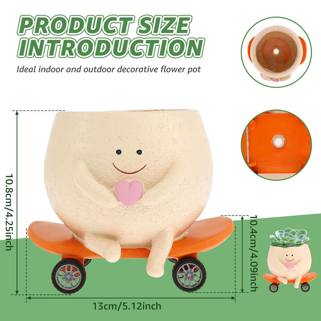 Кашпо в виде улыбающегося лица для комнатных растений, качающееся кресло, цветочный горшок с дренажным отверстием, забавный маленький горшок для домашнего декора в помещении и на улице, новый