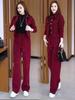 Модный женский комплект-двойка облегающего кроя на флисовой подкладке: Осень/Зима 2025 Куртка и Брюки