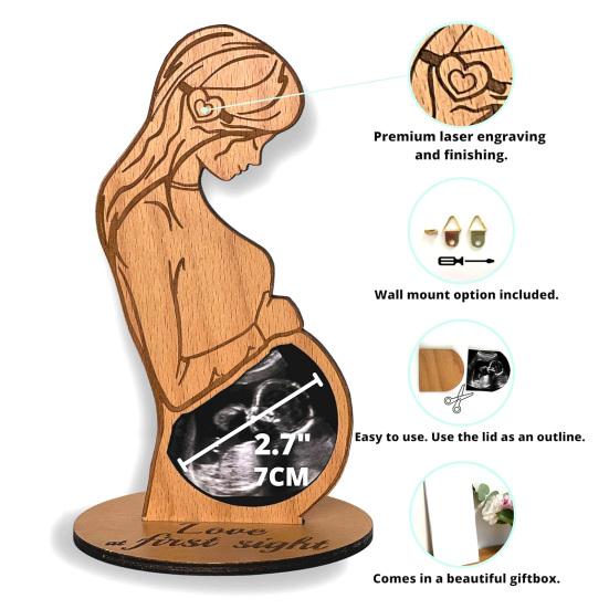 Фоторамка для УЗИ ребенка Yousheng, деревянная подставка для фотографий беременной женщины, стоящая рамка для УЗИ, подарок на память о беременности для молодых мам и пап